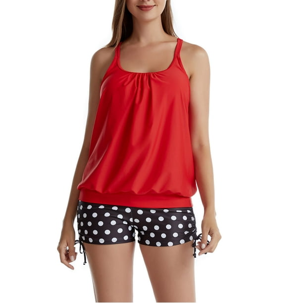 Traje de baño de dos piezas para mujer Top de baño para mujer con pantalones cortos Traje de baño suelto OAVQHLG3B Store lin121212