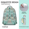 thumbnail image 5 of Boho Style Backpack for Women - Vintage Floral & Tribal Print, Heavy Duty Oxford Fabric, 17 Inch Laptop Compartment, Spacious Campus Bookbag, 5 of 6