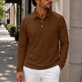 thumbnail image 6 of Hngshg Mens Tee Shirts Casual Button Up Collared Pullover Tops Dressy Long Sleeve Solid Color Golf T-Shirts, 6 of 7