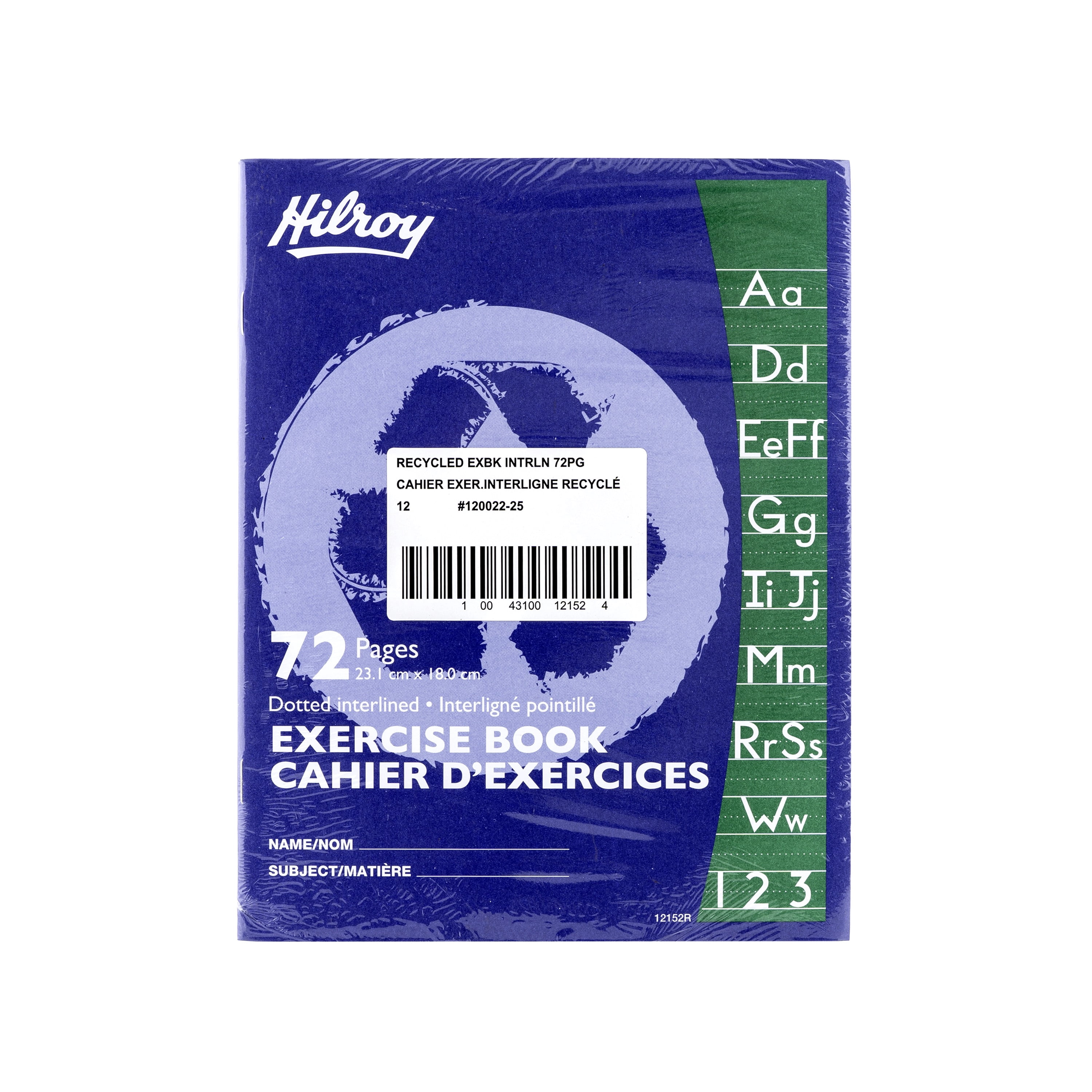 Hilroy Recycled Exercise Books, 72 Pages, Dotted Interline with Margin ...