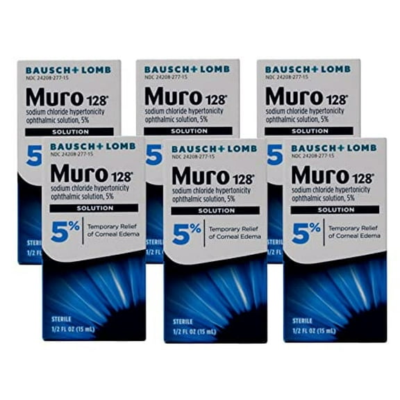 Bausch & Lomb Muro 128 Solution 5% 15 mL (Pack of 6)