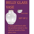 thumbnail image 2 of Serene Spaces Living Set of 2 Gold Rimmed Belly Vase, 3.5" Dia & 5" Tall, 2 of 6