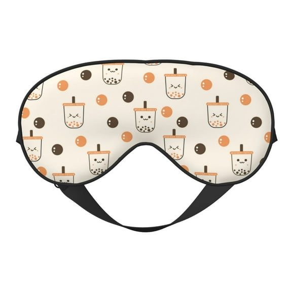 Naloa Milk Tea Print Sleep Mask for Sleeper, Light Blocking Sleeping Eye Mask for Women Men, Eye Shade with Adjustable Strap for Travel, Nap,Meditation