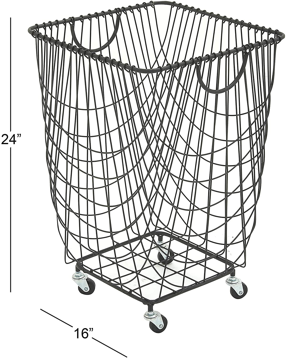 Details about   Large Rectangular Black Metal Laundry Basket With Wheels & Multi 