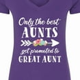 thumbnail image 4 of Inktastic Only the Best Aunts Get Promoted to Great Aunt with Flowers Women's V-Neck T-Shirt, 4 of 5