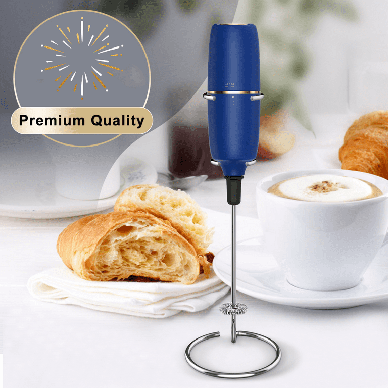 Milk Frother Handheld, Electric Milk Foamer for Coffee, Coffee Frother with Stainless Steel Whisk, Drink Mixer for Bulletproof Coffee, Lattes