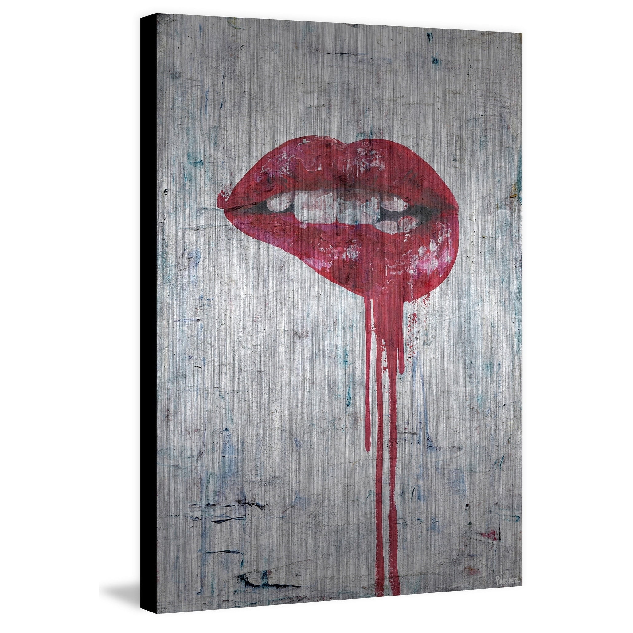 Parvez Taj "Tainted Lips" Painting Print on Brushed Aluminum