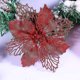 thumbnail image 2 of 10 piezas de adornos de flor de Pascua con purpurina, adornos para árbol de Navidad, colgante para árbol de Navidad, flores artificiales de Navidad, decoración de corona navideña para árbol de Navidad, 2 of 5