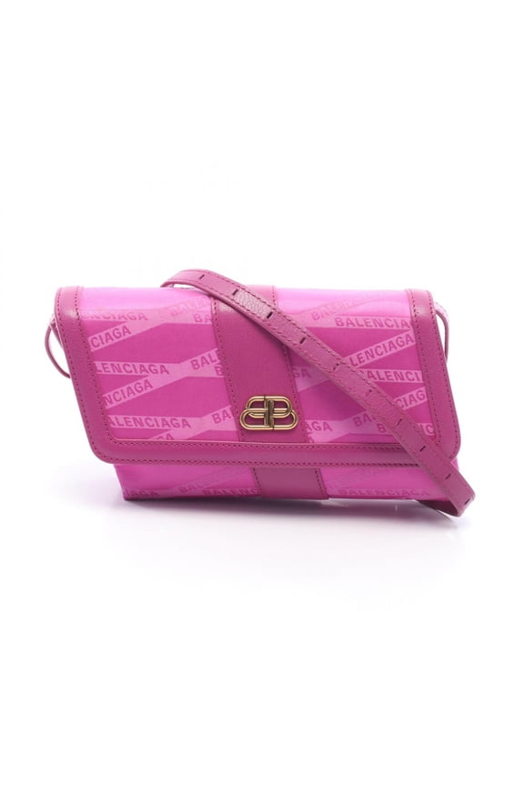 Pre-Owned Balenciaga MONOGRAM SHIFT WALLET ON STRAP Shoulder Bag Handbag Canvas Leather Women's...