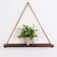 thumbnail image 1 of Rutledge & King Hanging Wall Shelves - Dark Brown Hanging Rope Shelf - Wooden Hanging Storage Shelves - Modern Swing Rope Floating Shelf (Dark Brown, Single), 1 of 3
