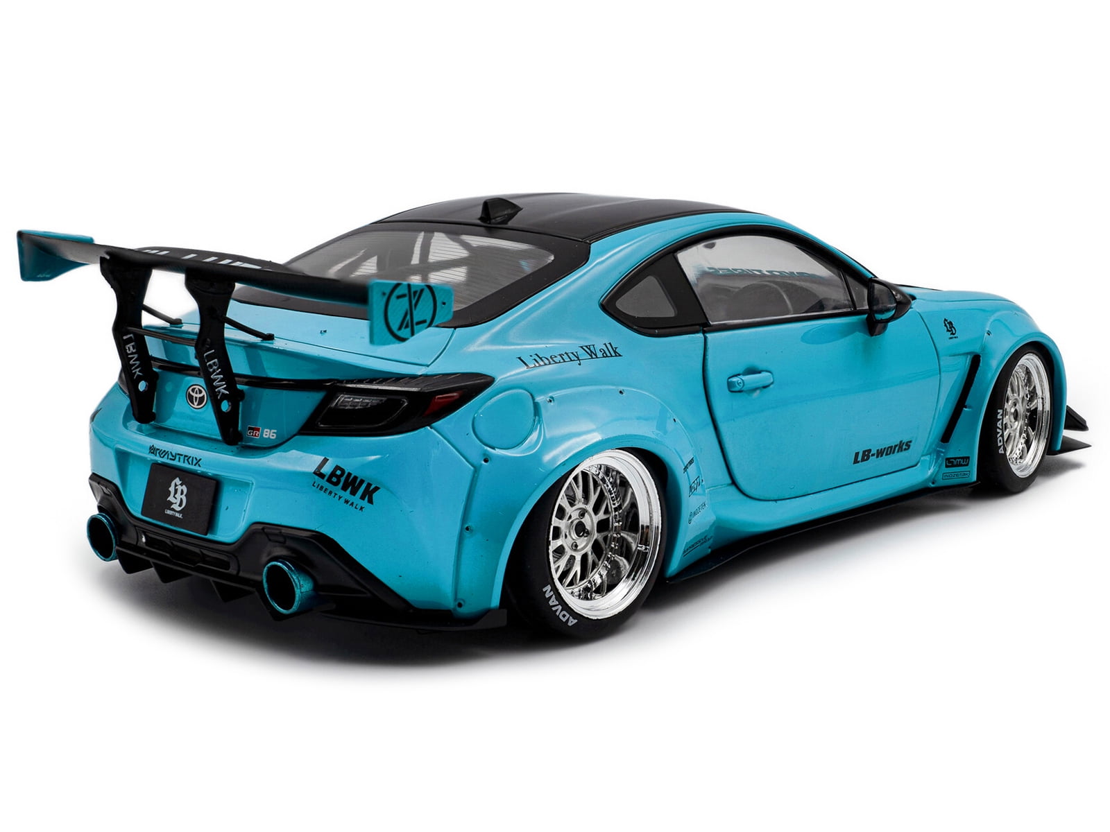 2024 Toyota GR86 w/Liberty Walk Body Kit, Baby Blue - Solido S1813601 - 1/18 Scale Diecast Model Car