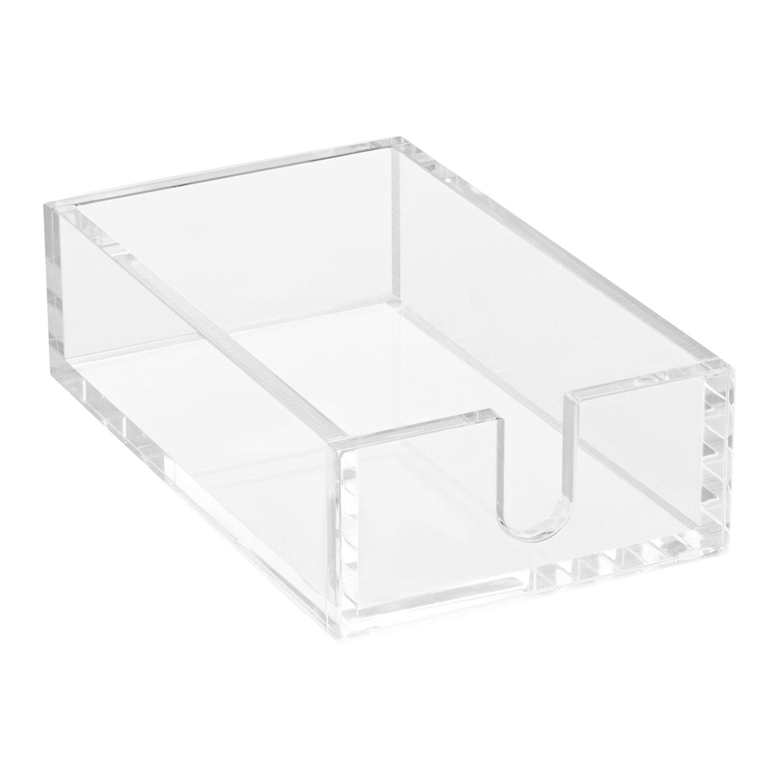 Acrylic Napkin Holder, 9.1 x 5.5 x 2.6 inch, Clear Bathroom Guest Towel Storage Tray with U-Shaped Opening, Disposable Paper Towel Holder for Bathroom Kitchen Parties Weddings & Various Events