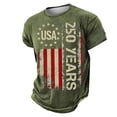 thumbnail image 3 of 250Th Anniversary Casual Short Sleeve T Shirt Comfortable Breathable 250Th Anniversary Mens Tees Army Green L, 3 of 7
