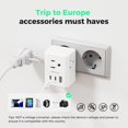 thumbnail image 4 of Adaptador de enchufe de viaje Mifaso 6 en 1 tipo C para Europa con puertos USB, 4 of 7