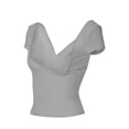 thumbnail image 4 of SUNSIOM Hauts à Col en V Profond pour Femmes T-Shirt Été Manches Courtes Ajusté Décontracté, 4 of 6