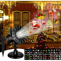 Holiday Projector Lights Halloween Christmas Santa Claus Snowman Projector Lights, 16 Switchable Pattern Lens, Christmas Decoration Outdoor For Garden Patio