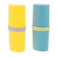 thumbnail image 2 of Shisuyan Plastic Toothbrush Box 2Pcs Toothbrush Cup PP Yellow Sealed Design, 2 of 8