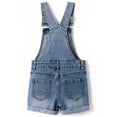 thumbnail image 2 of KIDSCOOL SPACE Girls Shorts,Little Big Girls Stretchy Denim Ripped Summer Shortalls,Light Blue,9-10 Years, 2 of 7