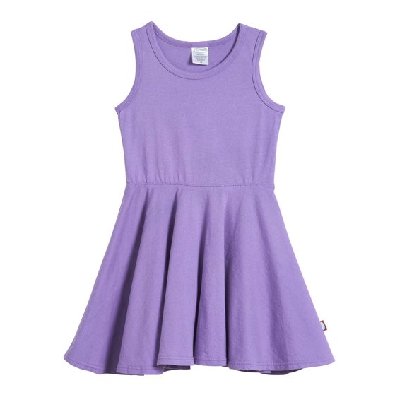 Made in USA Girls Soft Cotton Jersey Twirly Tank Dress | Deep Purple