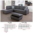 thumbnail image 2 of Ainehome Furniture Dark Grey Leather Sectinal Sofa Set, L-Shaped Modern & Contemporary Sofa with Chaise Storage Ottoman for Living Room Furniture - Left Hand Facing, 2 of 7