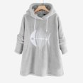 thumbnail image 3 of Sudaderas Con Capucha De Manga Larga De Espina De Pez De Felpa De Color Sólido Para Mujer (Gris) (Xl) Tmvgtek Mujer, 3 of 4