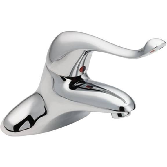Moen 8416F05 M-Dura One-Handle Centerset Lavatory Faucet, 1/2 IPS, 6 Lever, 0.5 gpm, Chrome