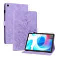 thumbnail image 2 of FJLBDE Case for Oppo Realme Pad Mini 8.7 inch 2022, Embossed Flower PU Leather Flip Wallet Folio Stand Cover, Purple, 2 of 7