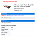 thumbnail image 2 of Alternator Adapter Plug 1 - Compatible with 1985 - 1993 Ford Mustang 1986 1987 1988 1989 1990 1991 1992, 2 of 2