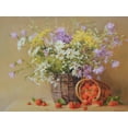 thumbnail image 2 of Smirnov, Igor 14x12 White Modern Wood Framed Museum Art Print Titled - Basket with Flowers and Strawberries, 2 of 4