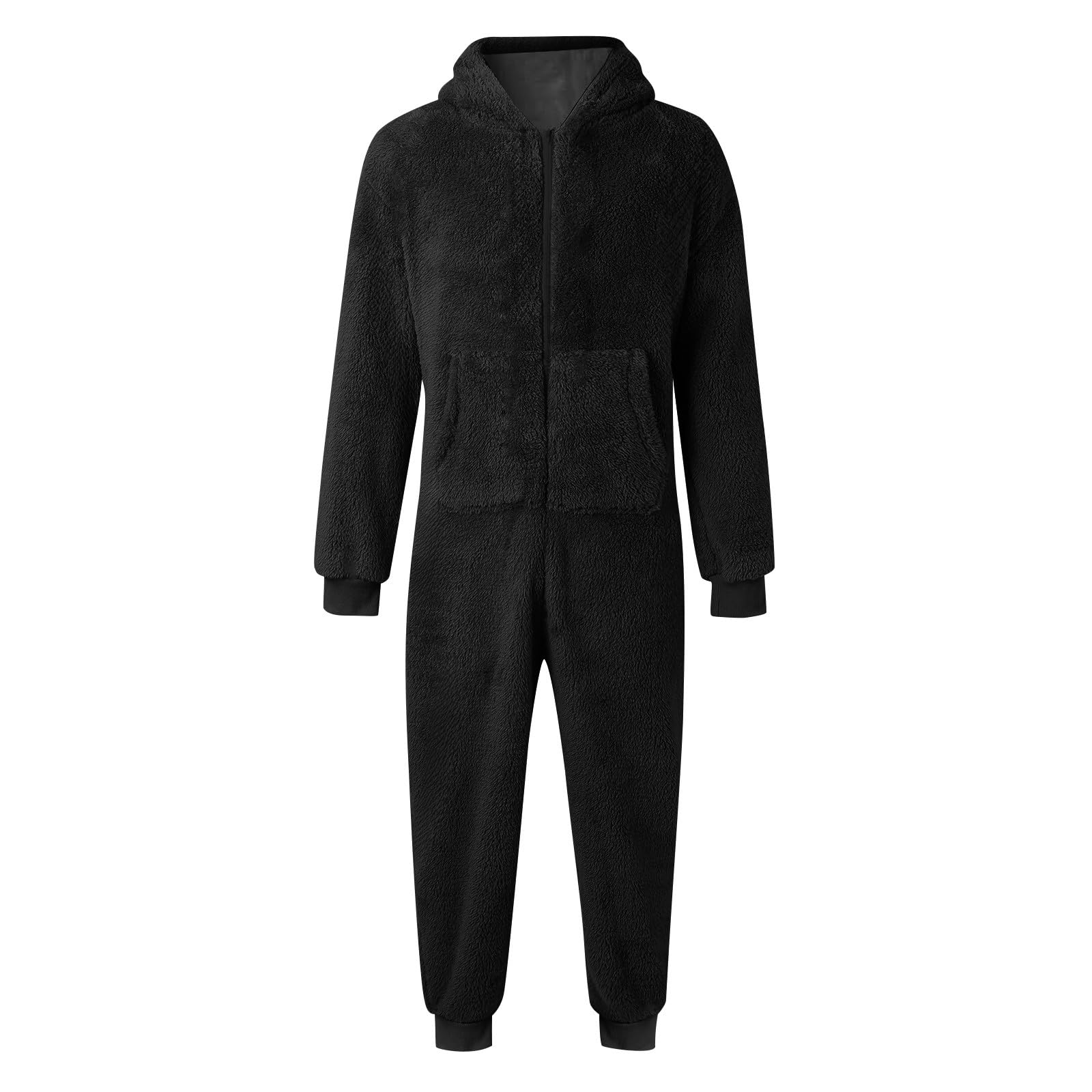 CCRFTGI Onesie Fleece Jumpsuit for Child Boys Girls Size 8 Fuzzy Zipper Hooded Soft Onesie Romper Fluffy Girls Fashion Winter Warm Preppy Clothes Black 5-6 Years