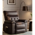 thumbnail image 3 of Oversized Swivel Recliner Chair with 360° Rotation & Rocking Function, Manual Reclining Lounge Chair with Heat and Massage, PU Leather Seat for Living Room, Bedroom & Nursery, Retro Brown, Khaki, Grey, 3 of 9