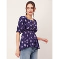 thumbnail image 3 of Moomaya Peplum Tops For Women, Printed Rayon Casual Top, 3 of 9