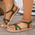 thumbnail image 2 of LTTVQM Womens Flat Sandals Platform Slip-On Open-Toe Adjustable Strap Casual Orthopedic Wedge Sandals Arch Support Soft Flip Flops Sandals Dark Green 41(US-8.5), 2 of 5