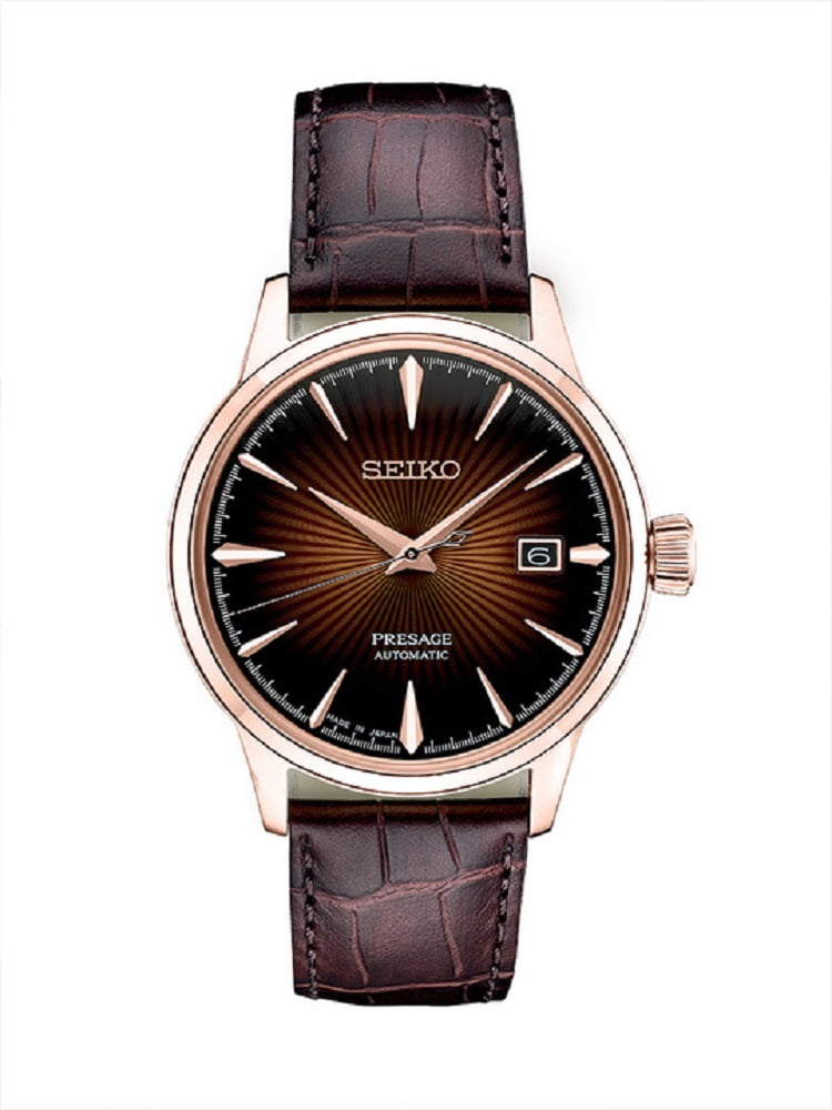 Seiko Men's Presage 23 Jewel Automatic Brown Dial 50M Water Resistance Watch  with Date 