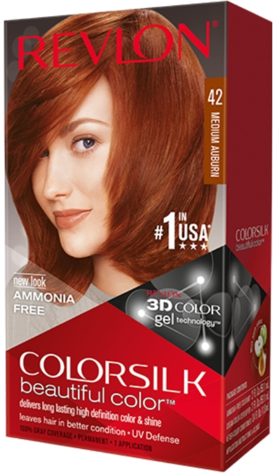 Revlon ColorSilk Hair Color, 42 Medium Auburn 1 Each