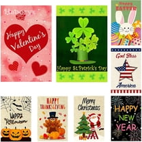 Seasonal Garden Flags, 8 Pack for Independence Day and Halloween