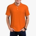 thumbnail image 2 of Balery Orange Scales Printed Men’s Short Sleeve Polo Shirt, Midweight Men's Shirt,Golf Polo shirts -X-Large, 2 of 8