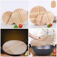 thumbnail image 2 of MLINS Wooden Wok Lid for Home Cooking Prevents Oil Splashing and Overflow with Large Handle Khaki 7.9 Inches, 2 of 8