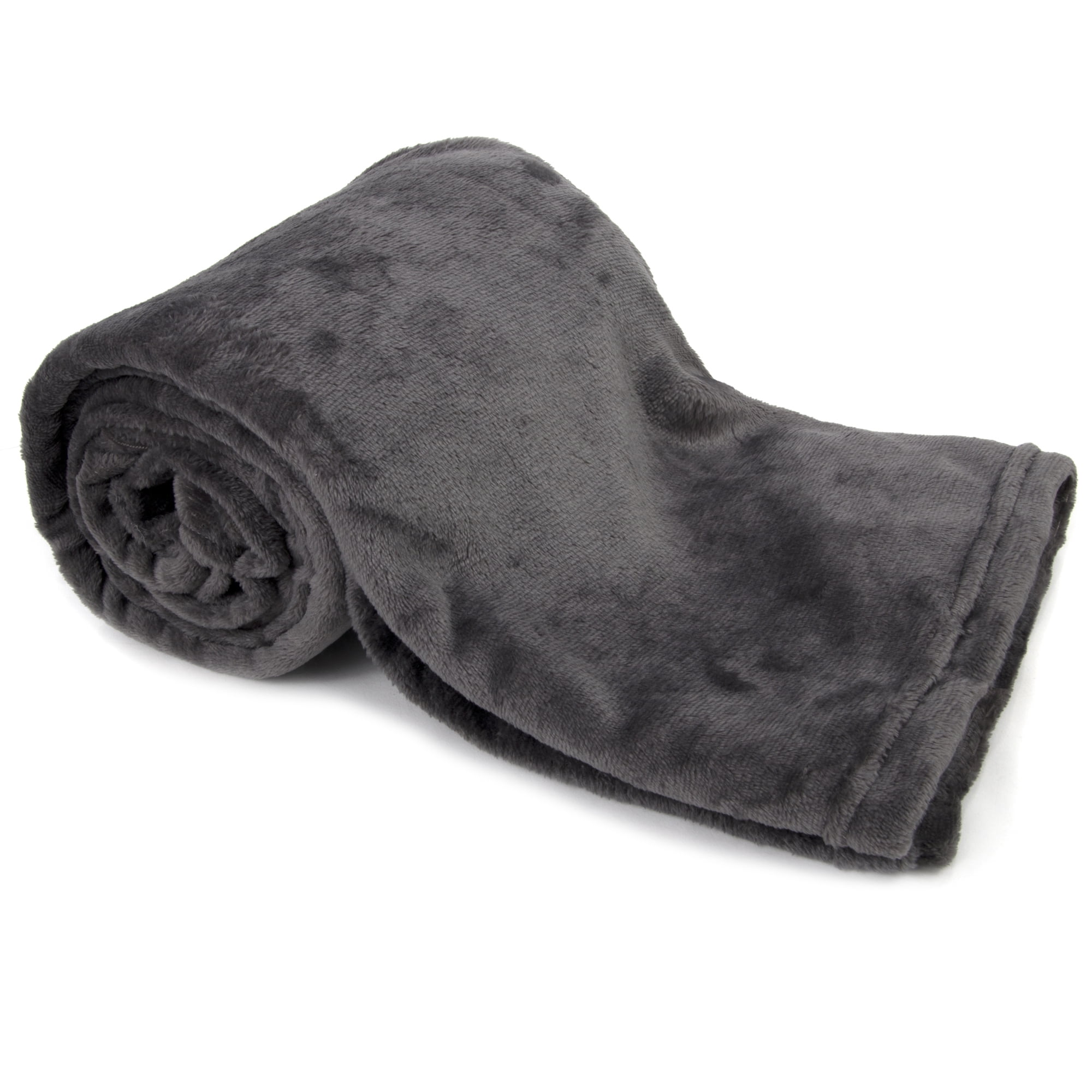 24 Pack of Bulk Wholesale Soft Cozy Plush 60”L x 50”W Lightweight Reversible Microfiber Sherpa Throw Blankets for Adults, Kids, Pets, Beds, Couches and Loveseats in Gray