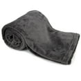 thumbnail image 4 of Soft Cozy Plush 60”L x 50”W Lightweight Reversible Microfiber Sherpa Throw Blanket for Adults, Kids, Pets, Beds, Couches and Loveseats in Charcoal Gray, 4 of 8