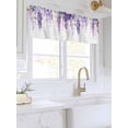 thumbnail image 3 of Valances for Windows Purple Floral Rod Pocket Cafe Window Treatments Valance Curtains for Kitchen Bathroom Laundry Basement Windows 54"x18", 3 of 9