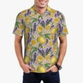 thumbnail image 3 of Balery Lavender Flowers Printed Men’s Short Sleeve Polo Shirt, Midweight Men's Shirt,Golf Polo shirts -3X-Large, 3 of 9