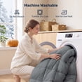 thumbnail image 5 of Unikome Heavyweight Goose Down Feather Fiber Comforter, Natural Fill Warm Quilted Comforter, Baffle Box Design, Soft Quiet Fabric, Twin 68 x 90 in, Dark Gray, 5 of 9