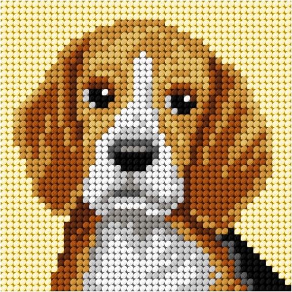 "My first embrodiery" kit. Needlepoint (half stitich) kit "Basset" 6765