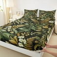 thumbnail image 3 of Manfei Boys Girls Tree Leaves Twin Sheet Sets 3pcs,Botanical Plants Twin Fitted Sheet Microfiber,Vintage Aesthetics Breathable Flat Sheet,Luxury Bedroom Decor, 3 of 7