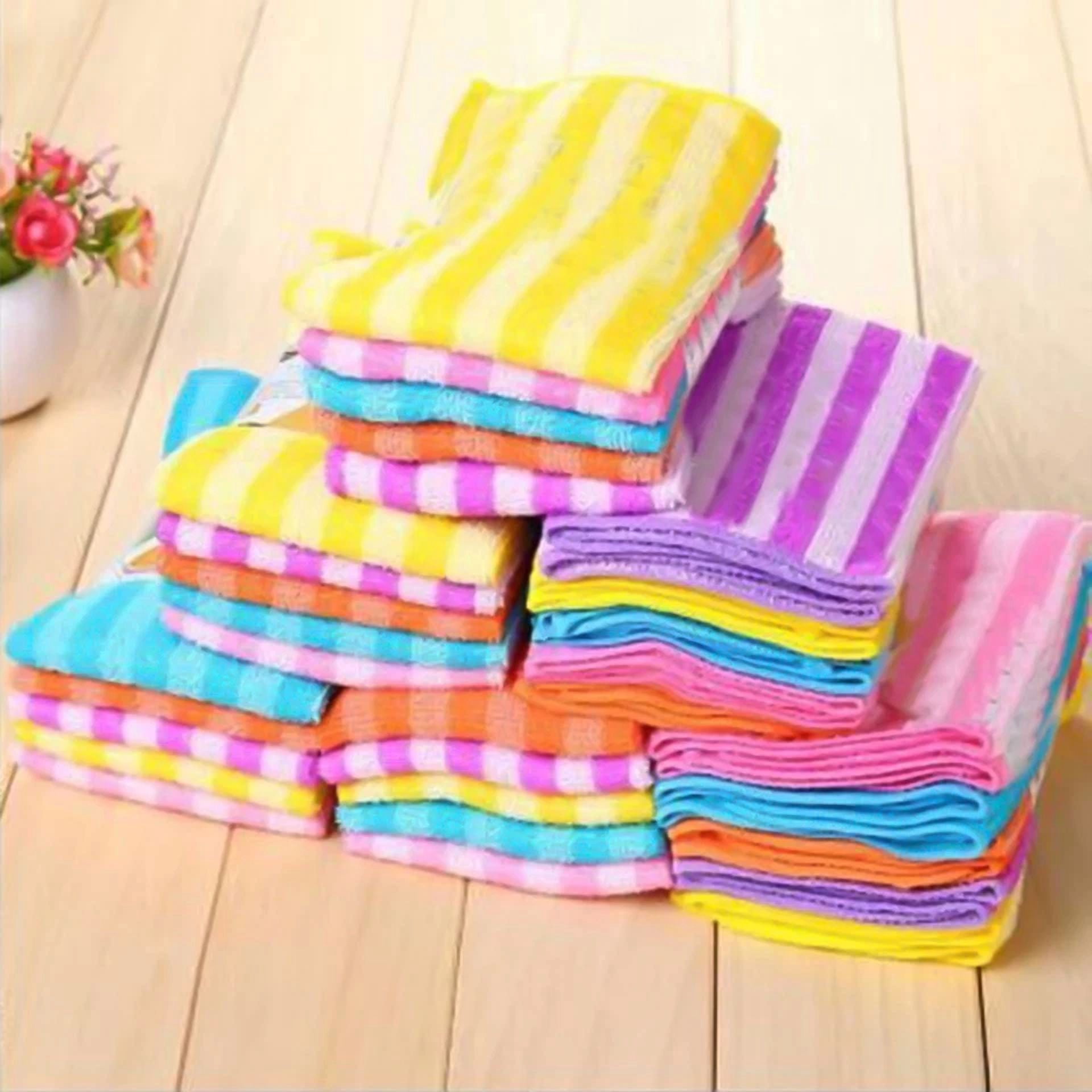 BUTTERFLY- 5Pcs Dish Rag Cleaning No Fading Absorbent Wash Towel Bathroom Accessories