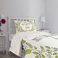 thumbnail image 5 of Ambesonne Queen Quilted Bedspread Set 2 Pcs, Green Wreath Words Crown, Twin Size, Grey Apple Green, 5 of 6
