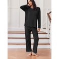 thumbnail image 5 of MINTREUS Pajamas for Women Set 2 Piece Lounge Set Long Sleeve Pjs Long Pants Sleepwear with Pockets, 5 of 8