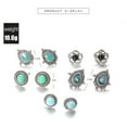 thumbnail image 3 of Pendientes para mujer, regalos para mujer, 5 pares de elegantes pendientes de turquesa, pendientes, joyería, pendientes de moda., 3 of 4
