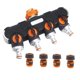 thumbnail image 4 of Divisor de manguera de jardín de 4 vías, adaptador de colector de manguera de agua, kit de conector de 3/4 de pulgada para riego por goteo de riego po Macarena Conector de múltiple de manguera, 4 of 7